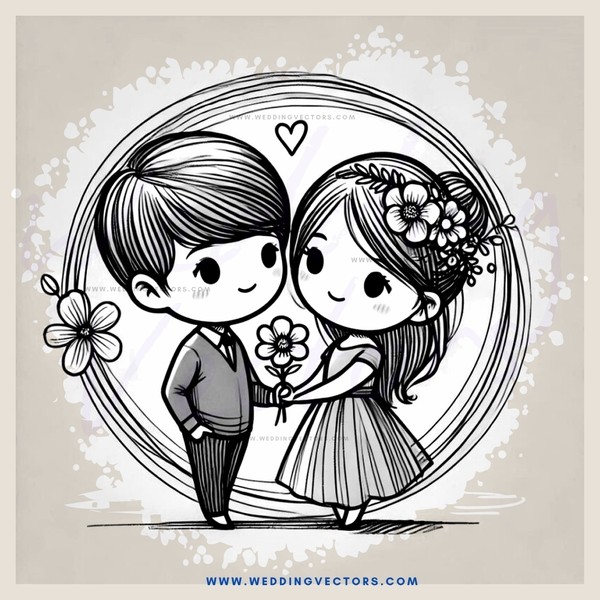 cartoon love story on poster