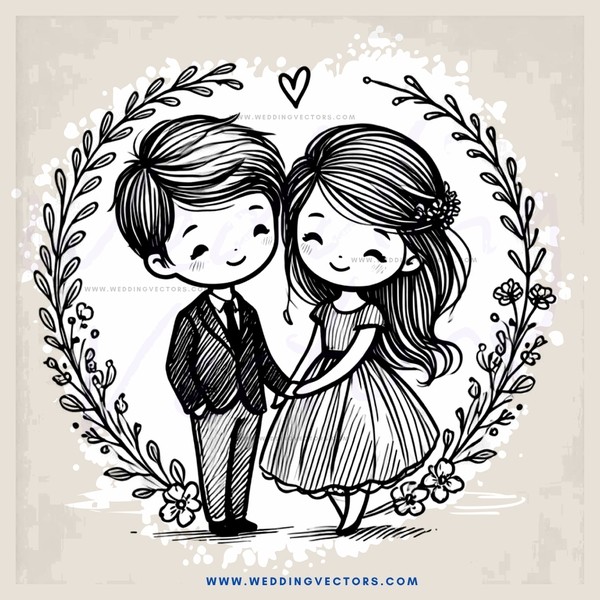 a couple in a wedding pose