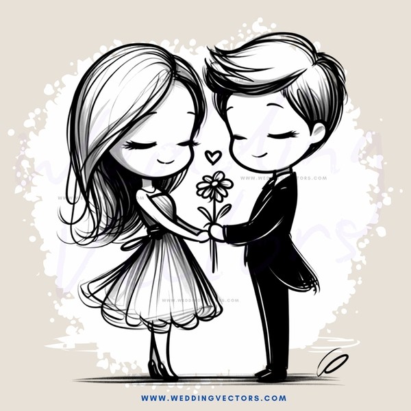 an engaged couple holding flowers and showing affection