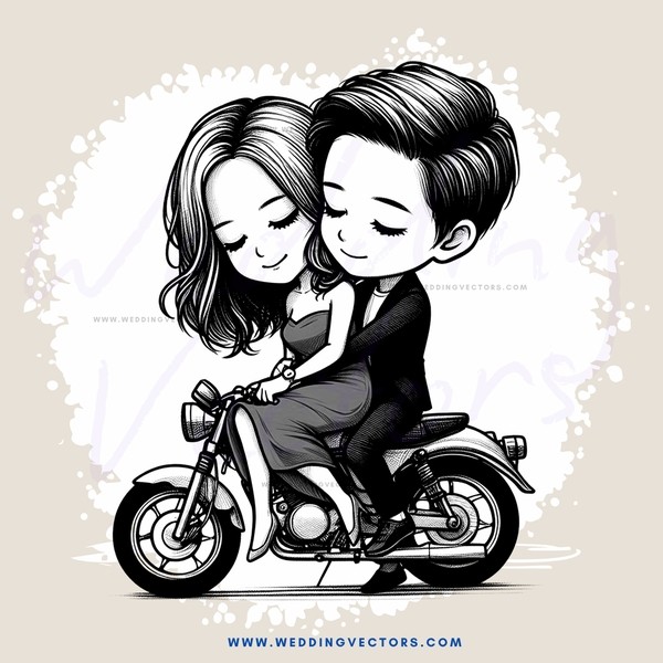 a couple on motorcycles