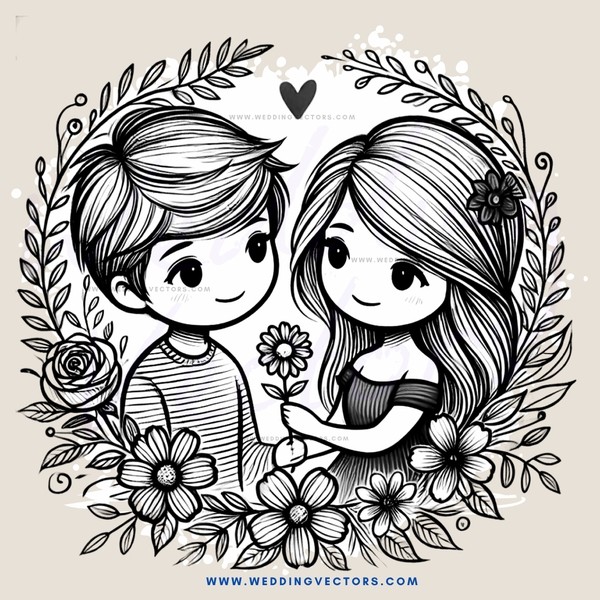 boy and girl leaf picture