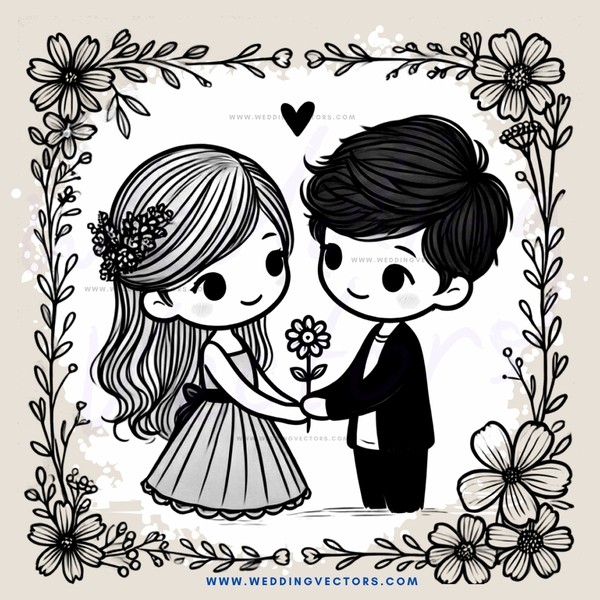 a couple holding flowers in their hand
