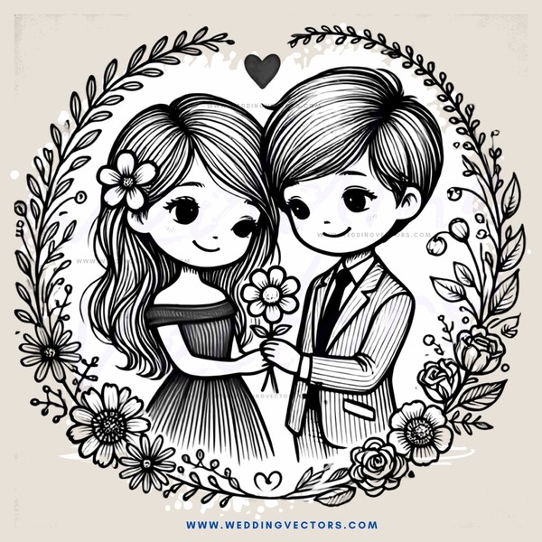 a young couple in black and white