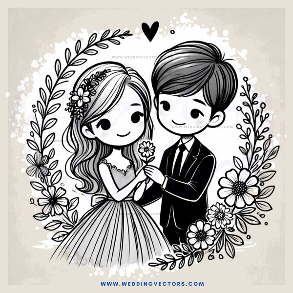 a couple in flowers