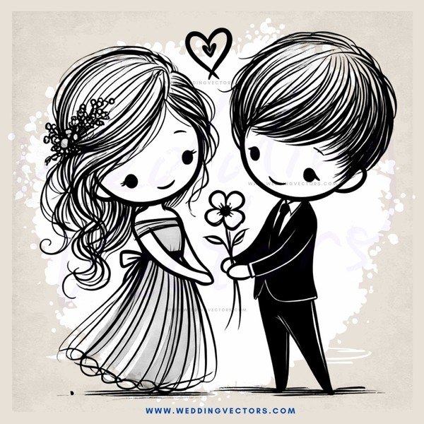 boy and girl with flowers on hair