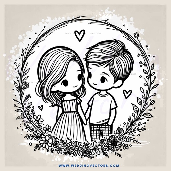 boy and girl flower picture