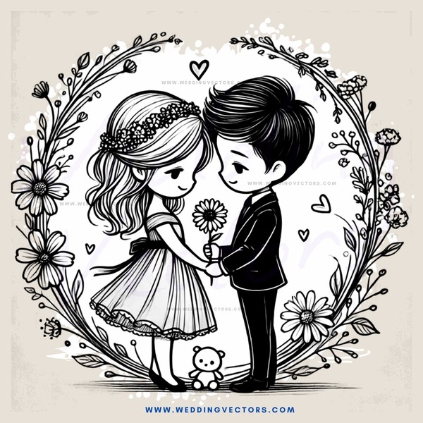 a boy and girl holding hands