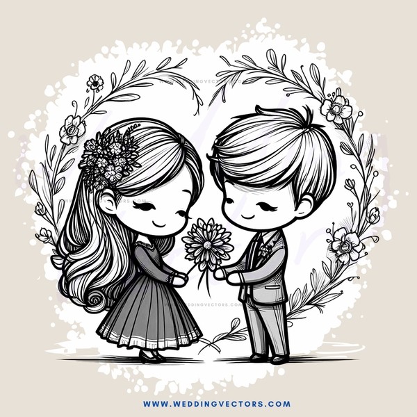 a couple with flowers