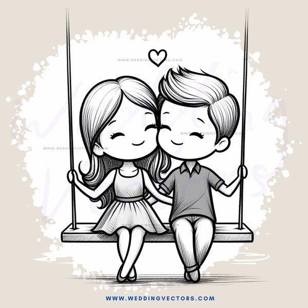 couple on swing in love