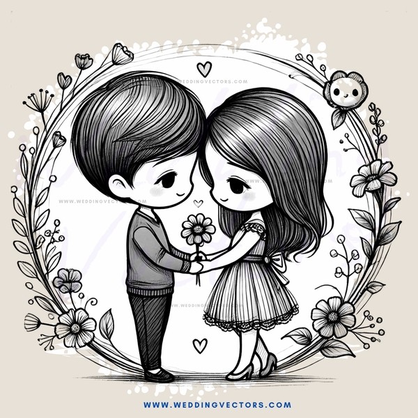 a boy and girl hugging together