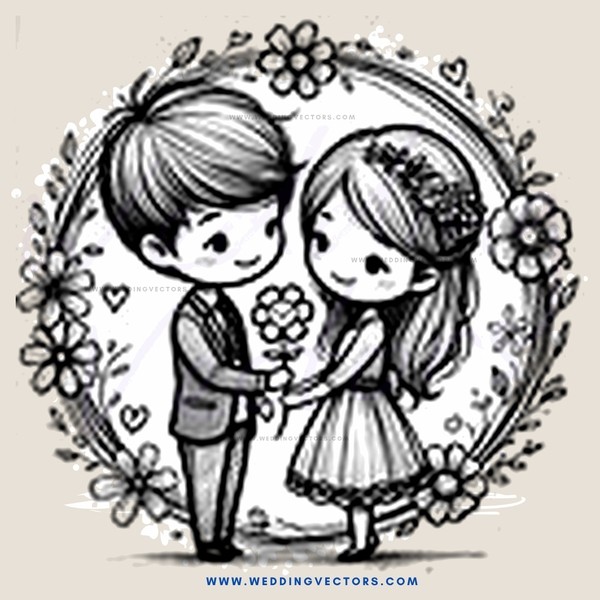 an engagement ring scene in black and white