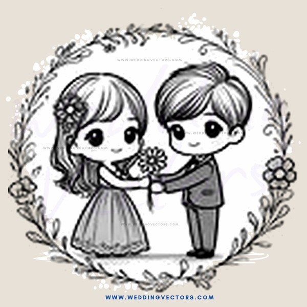 a couple exchanging flowers