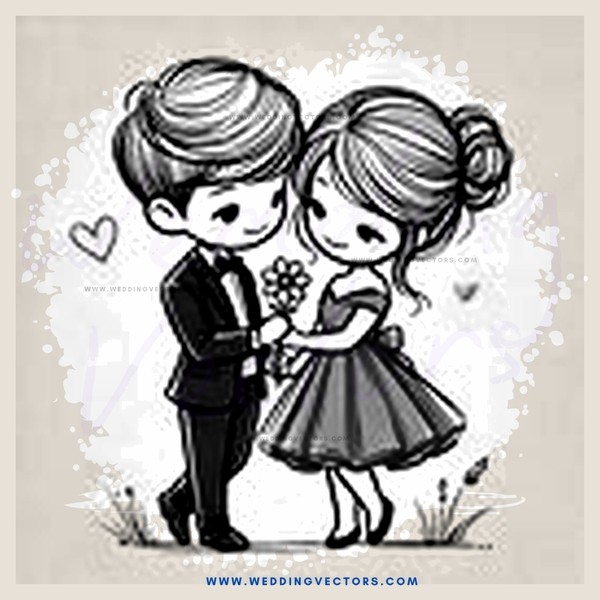 two people holding flowers and posing for a picture