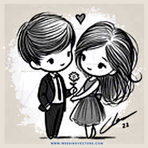 a boy and girl share a flower