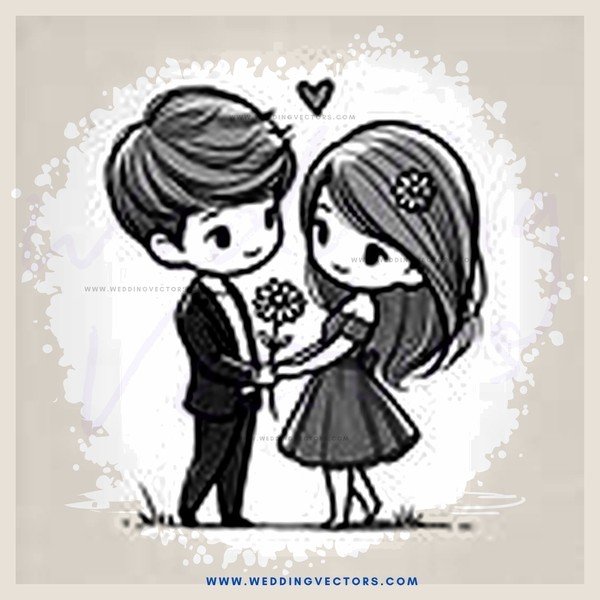 a boy and girl standing together