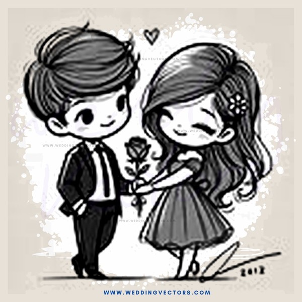 a couple holding hands and a rose