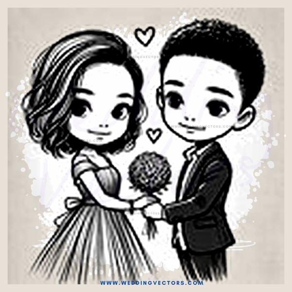 a couple in black and white engagement