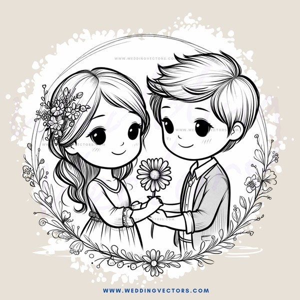 two people holding a flower