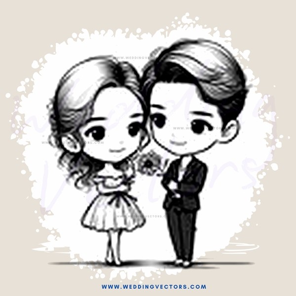 a couple in black and white