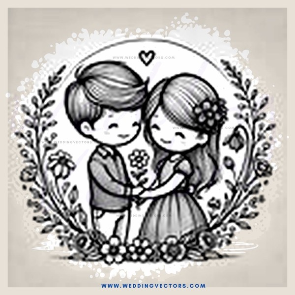 a boy and girl hugging together