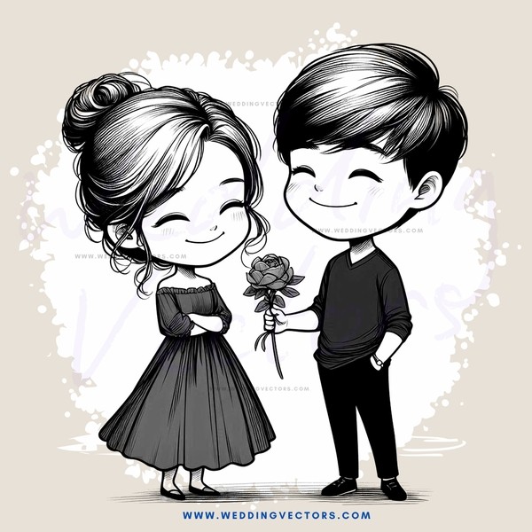 girl and boy with roses on their hands