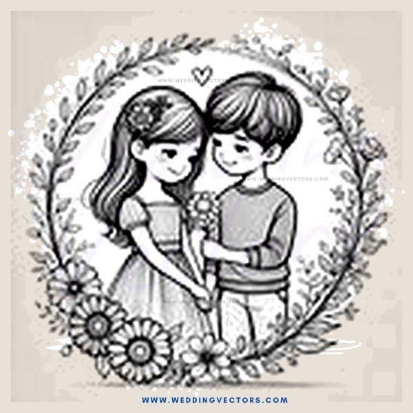 a heartwarming illustration of a couple