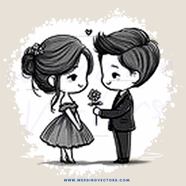a couple exchanging flowers