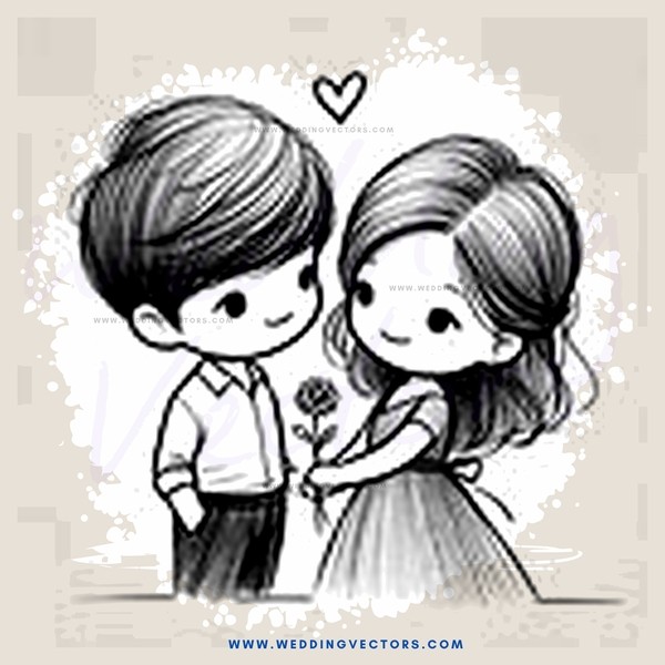the boy and girl holding flowers