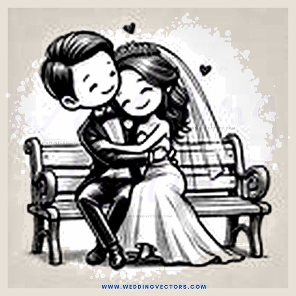 a couple hugging on a bench