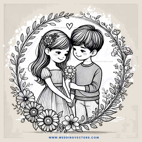 kissing couple in heart shaped halo