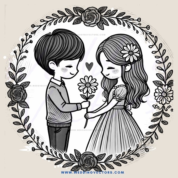 love story with flowers and roses