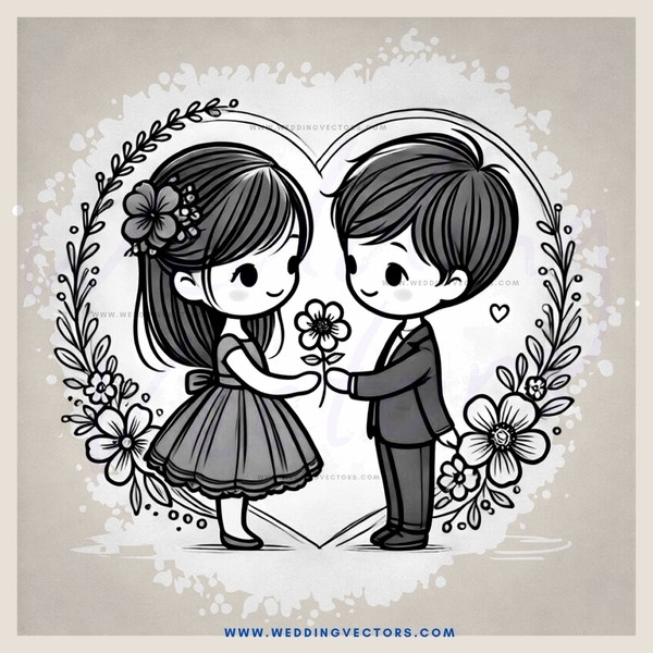 a couple embracing in a heart shape