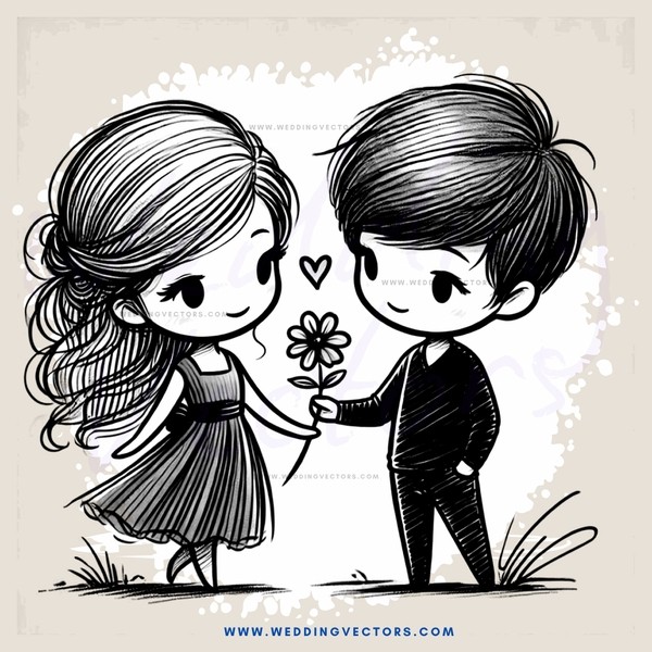 a young couple standing in front of each other
