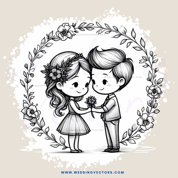 wedding gift card with cartoon characters