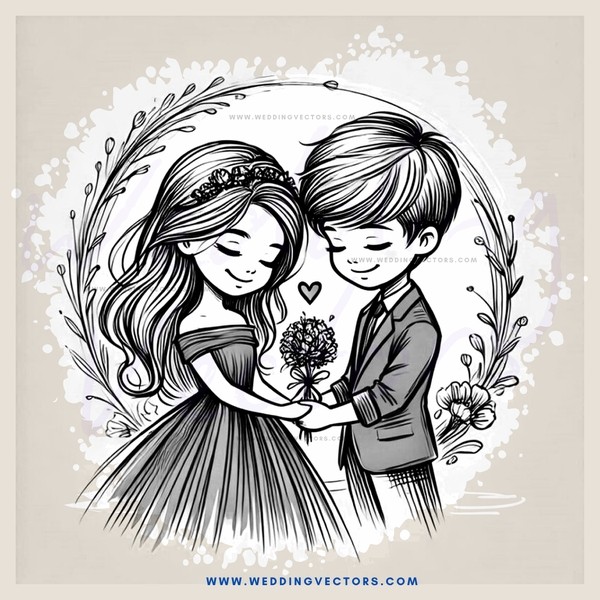 a young couple exchanging vows