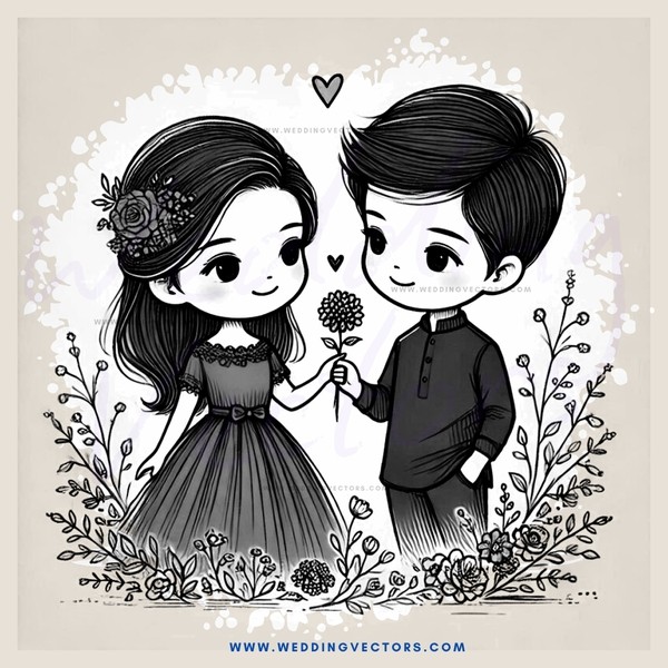 a young couple standing together