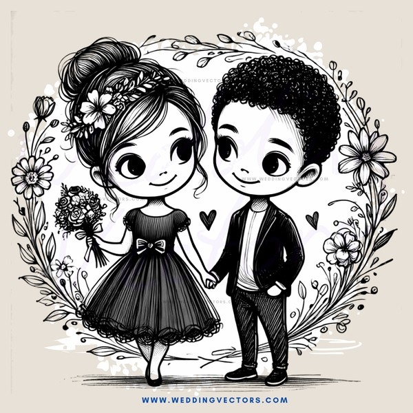 love story in flowers and trees