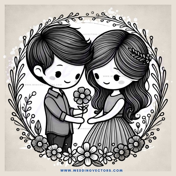 two people sharing a flower