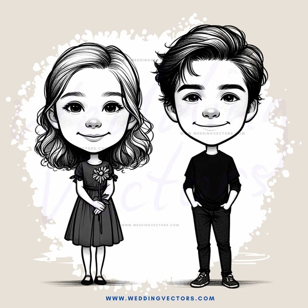boy and girl cartoon character designs
