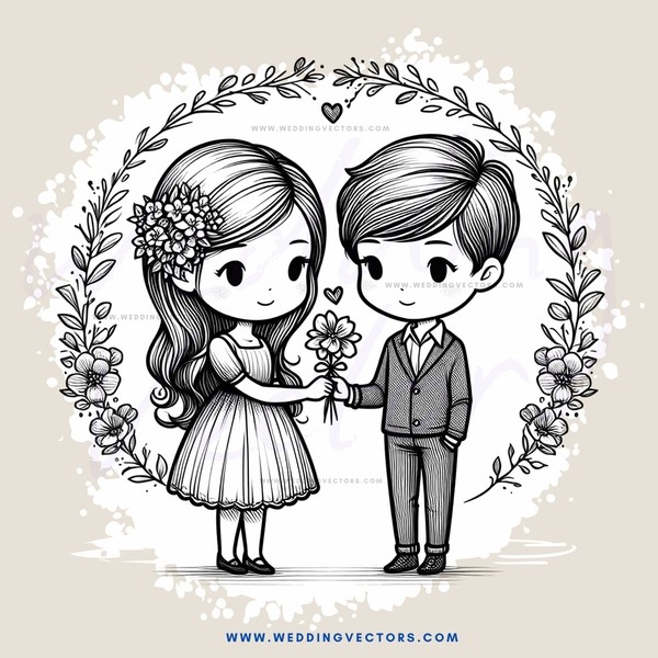a couple holding flowers in their hands