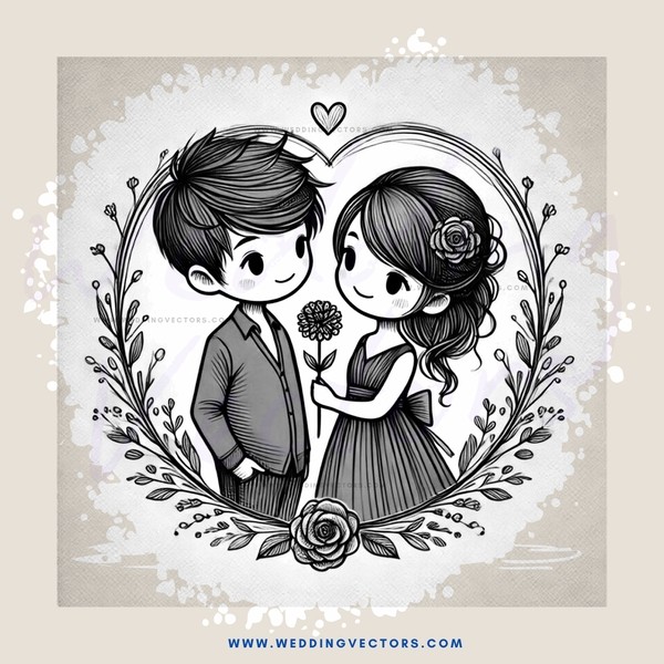 two people holding hands and flowers