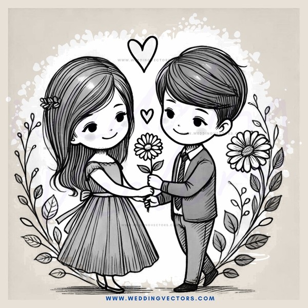 a boy and girl holding hands