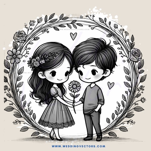two kids in a flower wreath hug