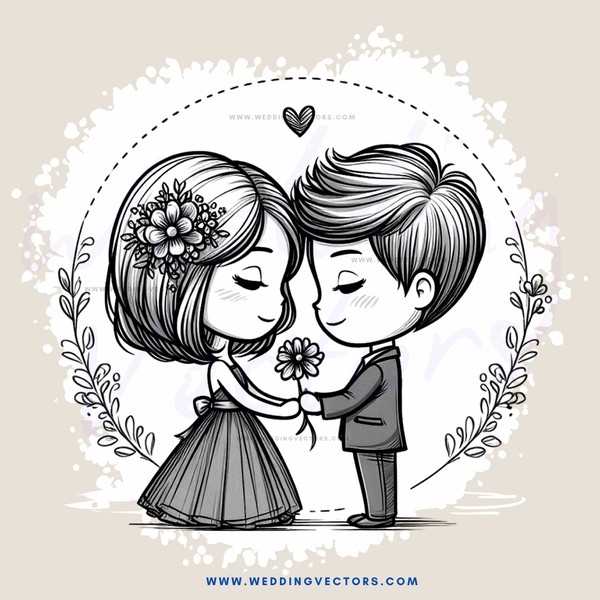 two people kissing with flowers in their hair