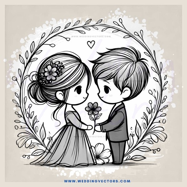 a couple in an illustration