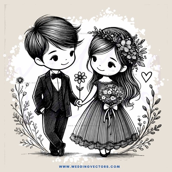 a couple on their wedding day