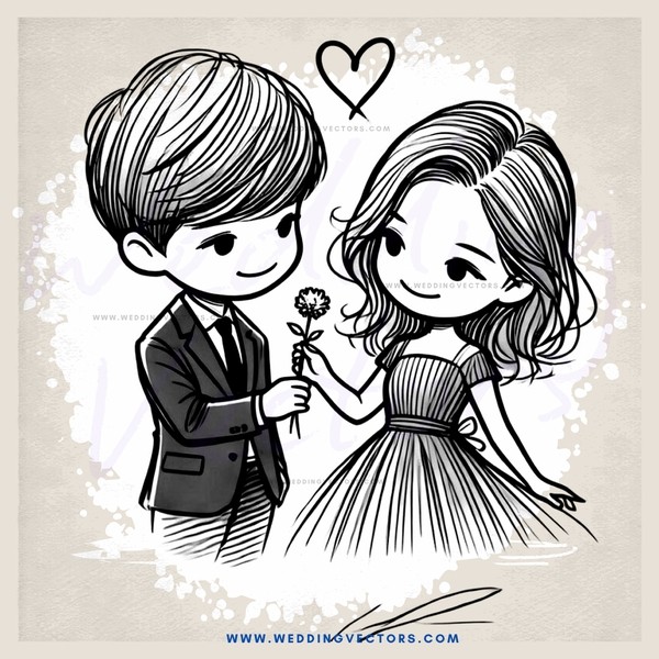boy and girl holding flower petals