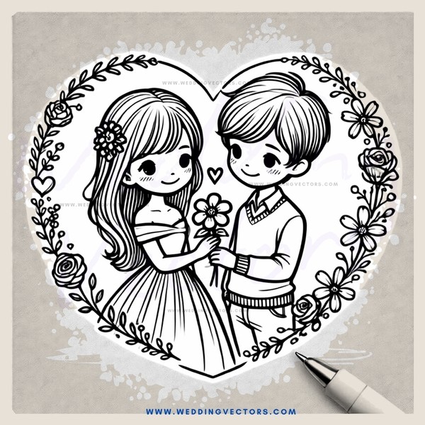a couple holding a flower