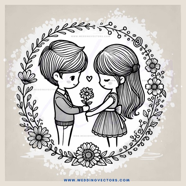 a boy and girl holding hands