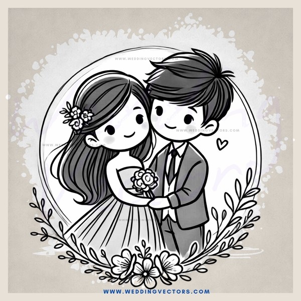 a couple holding hands and flowers